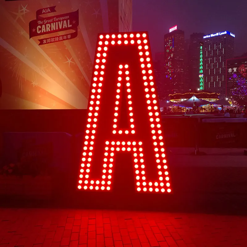 Large Metal Letters A with Lights for Outdoor Sign Lighting