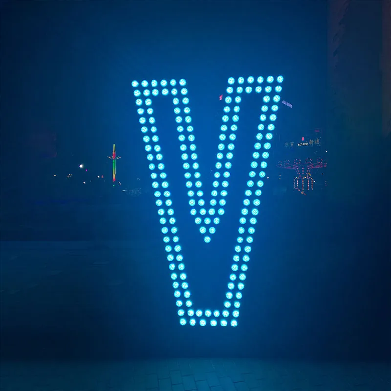 Large 2ft3ft4ft Tall Metal LED Light Letters V