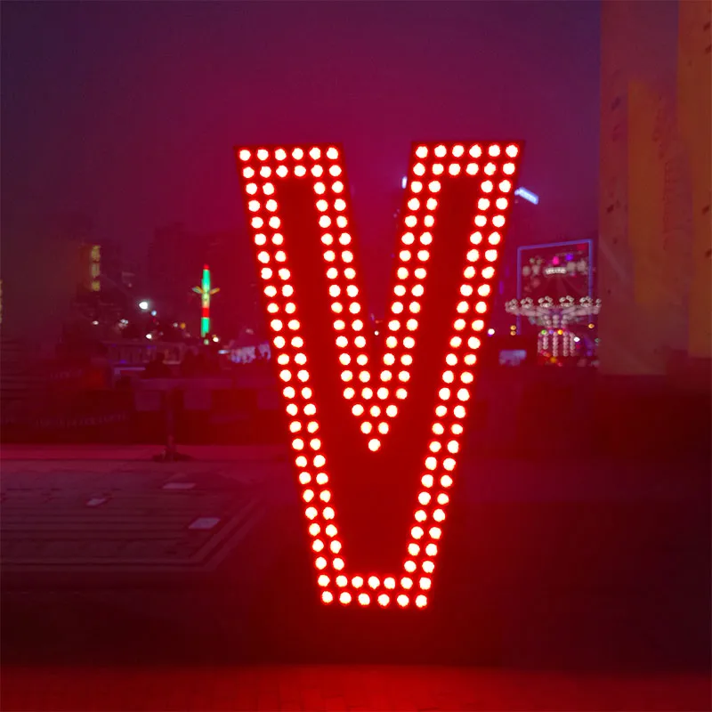 Large 2ft3ft4ft Tall Metal LED Light Letters V