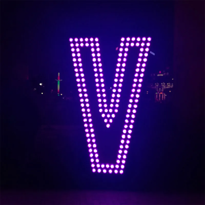 Large 2ft3ft4ft Tall Metal LED Light Letters V