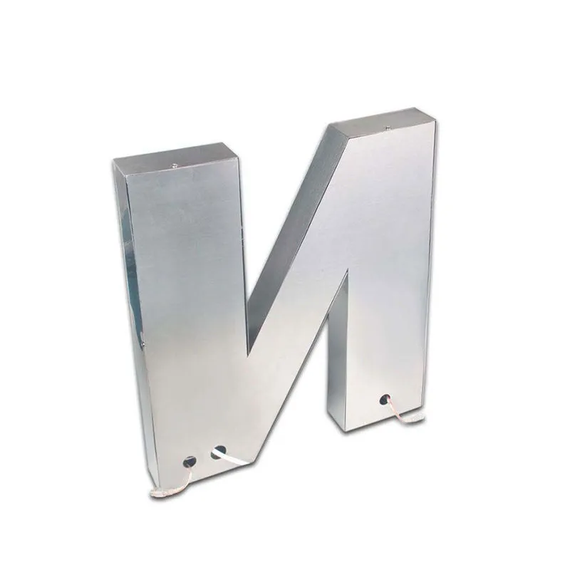 Outdoor advertising Stainless Steel Single Metal Led Letters Lights