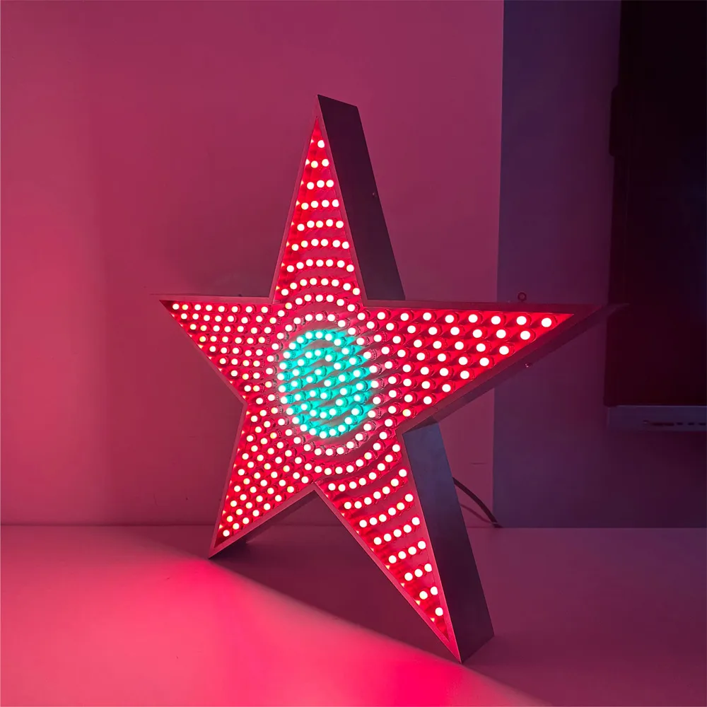 Star Marquee Light, Metal Letters With Lights