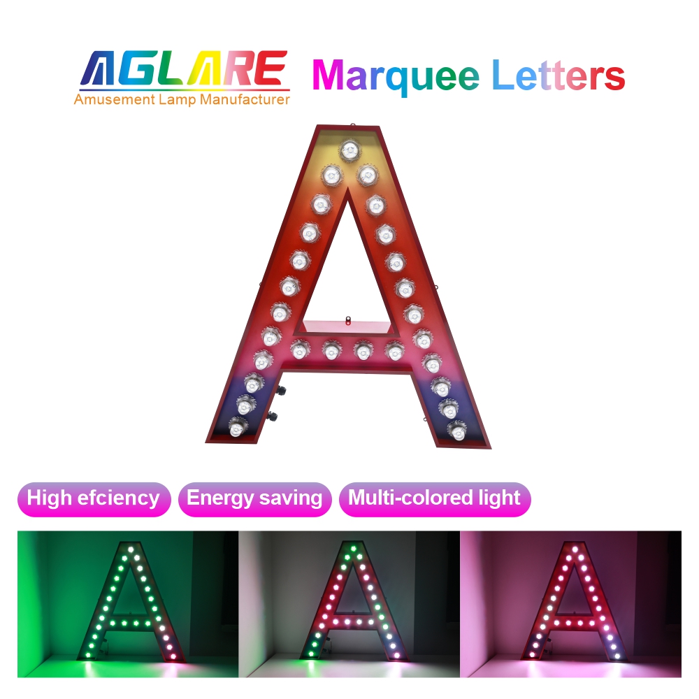 Outdoor Advertising Metal LED Lighted Sign Letters A-Z Marquee Letters Light