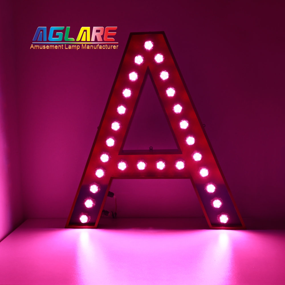 Outdoor Advertising Metal LED Lighted Sign Letters A-Z Marquee Letters Light