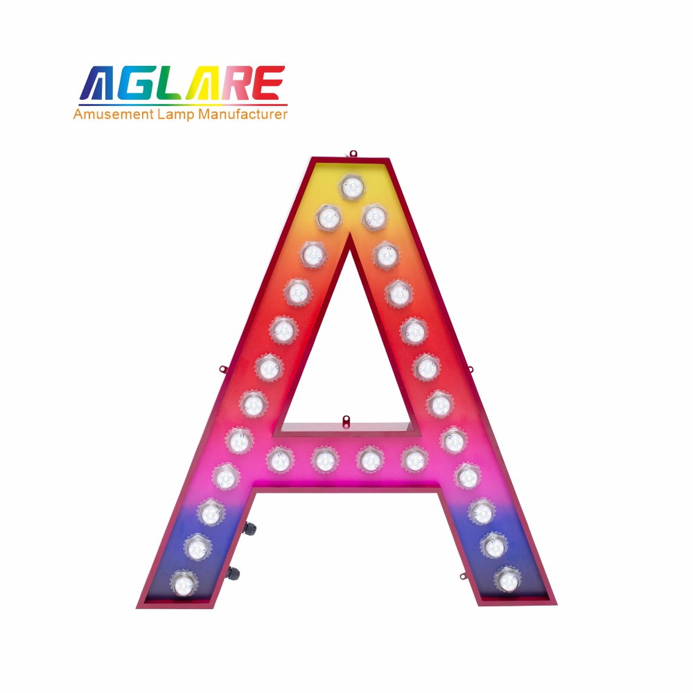 Outdoor Advertising Metal LED Lighted Sign Letters A-Z Marquee Letters Light